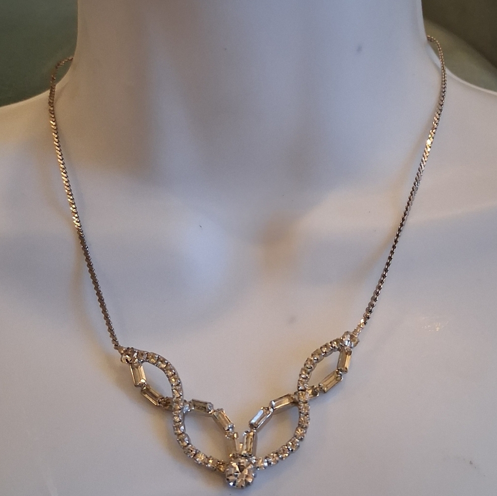 Vtg Rhinestone Necklace